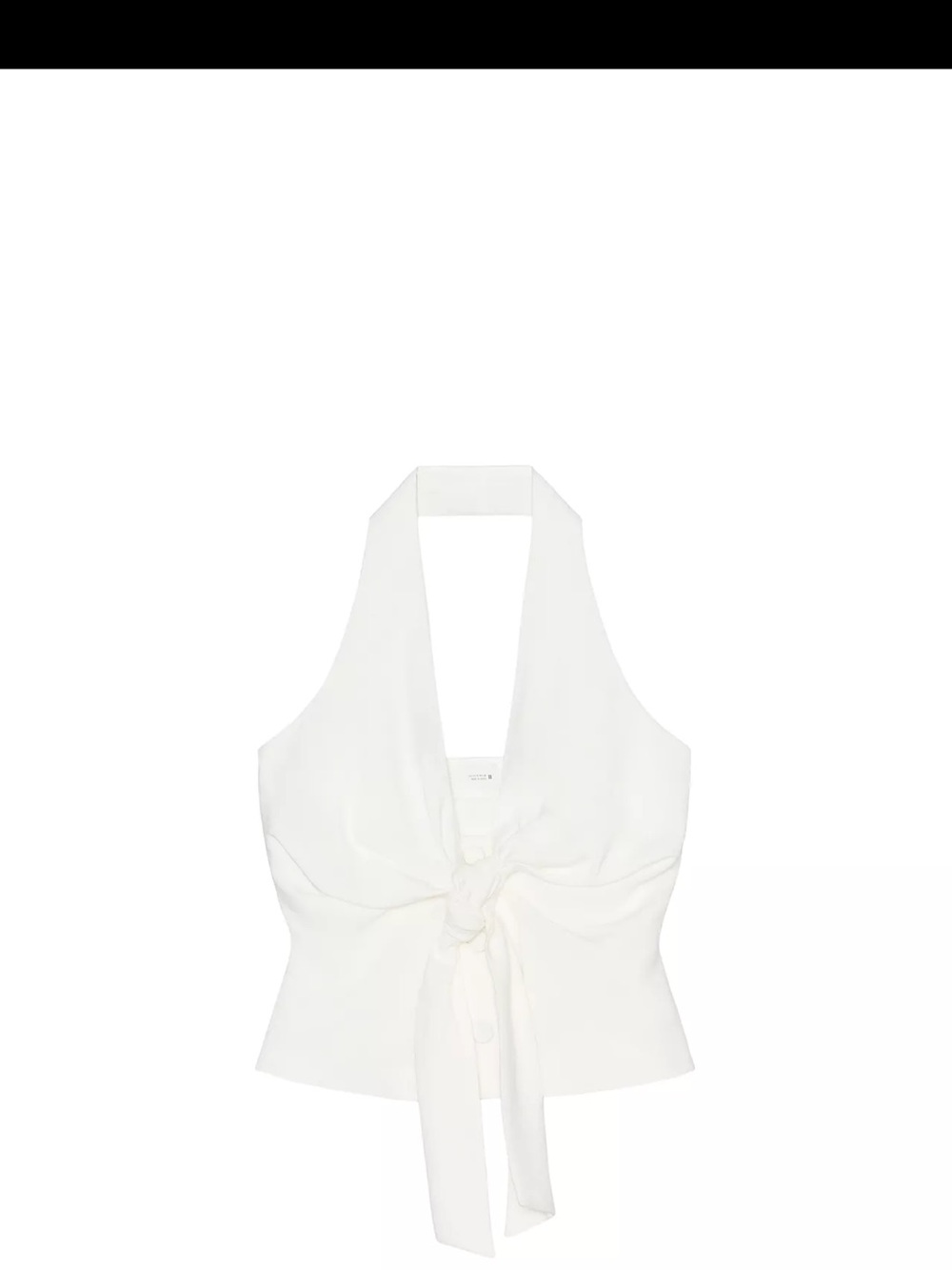 Zara White Halter Tie-Front Camisole